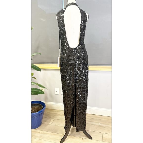 Sequined High Neck Sleeveless Column Gown 10907 Size 2 - Picture 7 of 8